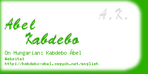 abel kabdebo business card